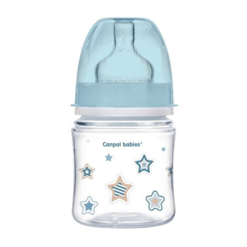 Canpol (Канпол) бутылочка пластиковая EasyStart Newborn антиколиковая с широким горлом с рождения, 120 мл белая