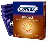 Contex (Контекс) презервативы Ribbed с ребрышками 3шт, Рекитт Бенкизер Хелскэр/ССЛ Мануфактуринг