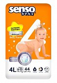 Senso Baby Simple (Сенсо Бейби) подгузники-трусики для детей, размер 4L (9-14кг), 44 шт, БелЭмса ООО