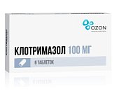 Клотримазол, таблетки вагинальные 100мг, 6 шт, Озон ООО/Озон Фарм ООО